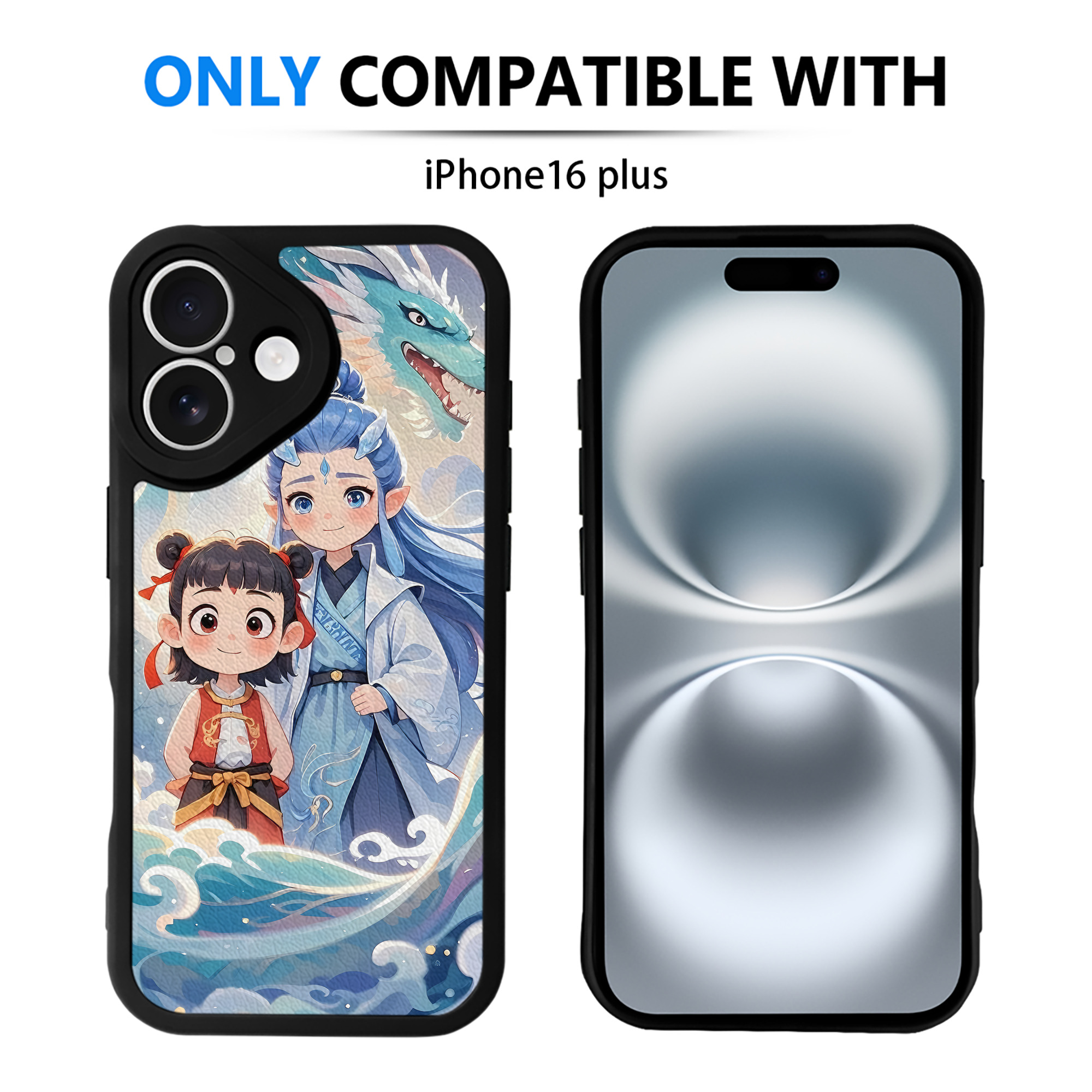（画像用） Ne Zha 2 ナタ 魔童の大暴れ 【iPhone 16シリーズ対応】シリコンスマホケース（レザー調） 材質：シリコン